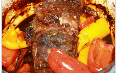 Slow Roasted Lamb with Red Peppers